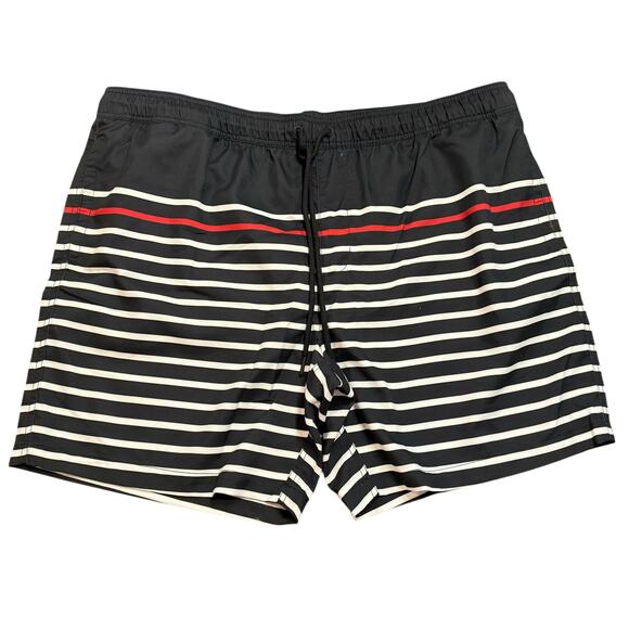 Amazon Men’s NEW black red white striped swimsuit XXL - Picture 1 of 4
